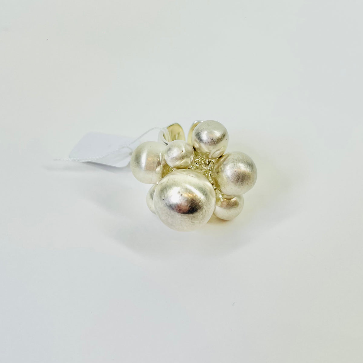 1960s DANISH BRUTALIST BUBBLES SILVER RING
