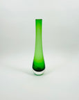 1960s GREEN GLASS POSY VASE