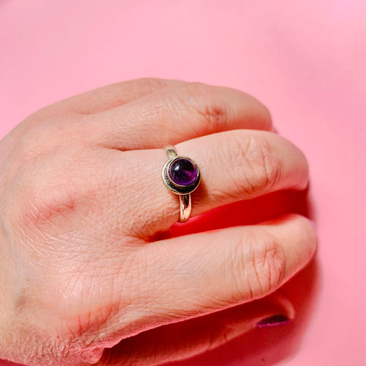 SILVER AMETHYST RING