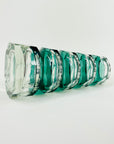 ANTIQUE ART DECO JOSEF HOFFMANN GREEN CAMEO CRYSTAL VASE FOR MOSER