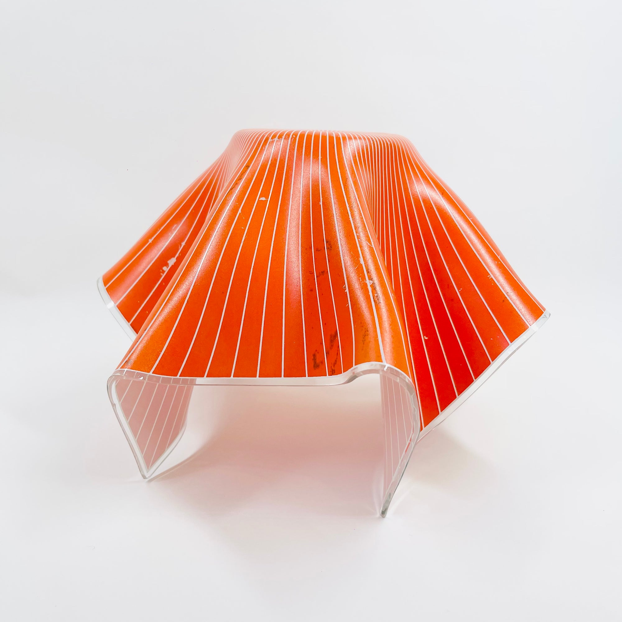 1950s WHITE STRIPES ORANGE FAZZOLETTO VASE