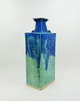 1960s FONNISH BLUE GREEN GLAZED SAND VASE BY ANNIKKI HOVISA