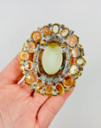 VICTORIAN STYLE CAMEO URANIUM GLASS BROOCH