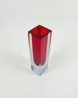 1950s RED YELLOW NEODYMIUM SMALL BLOCK MANDRUZZATO VASE