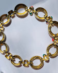 1950s BIJOUX CASCIO CABOCHON TWO-TONE STATEMENT NECKLACE