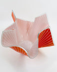 1950s WHITE STRIPES ORANGE FAZZOLETTO VASE
