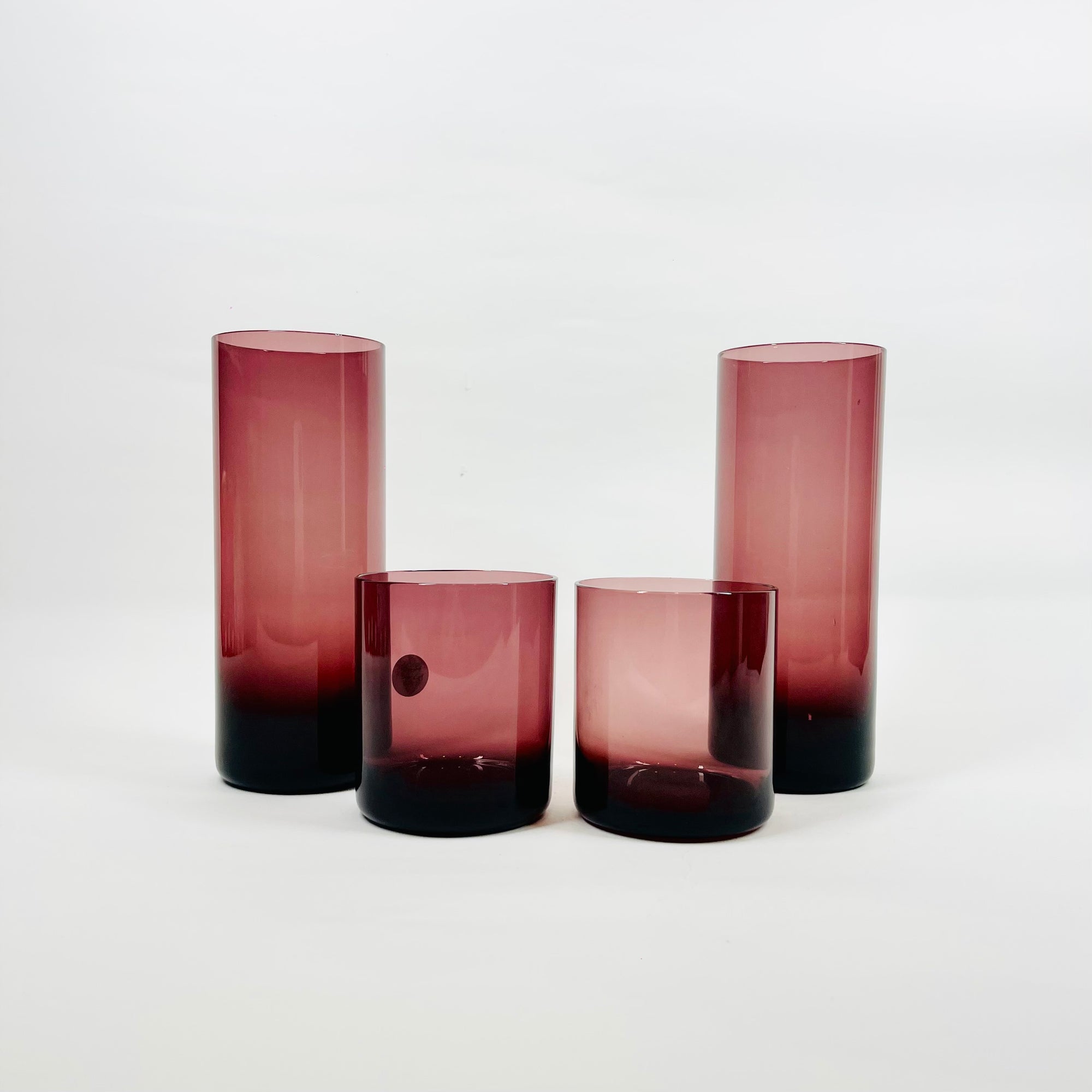 1950s POLISH PURPLE AMETHYST HIGHBALL GLASSES