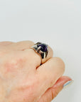 1950s DANISH SILVER RING WITH AMETHYST CABOCHON