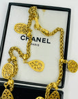 1995 CHANEL ARABESQUE LIMITED EDITION GOLD PLATED LOGO CHARM NECKLACE