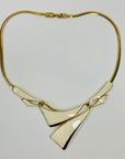 80s BARCS WHITE ENAMEL KNOT NECKLACE SUITE
