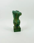1950s MINI PAINTED CLAY NUDE SCULPTURE ON A STAND
