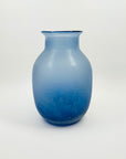 1980s BLUE ACID WASHED GLASS VASE