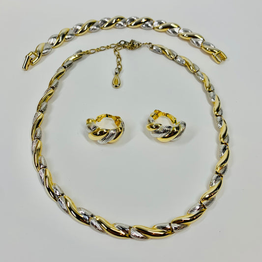 80s 2 TONE BARCS NECKLACE SUITE