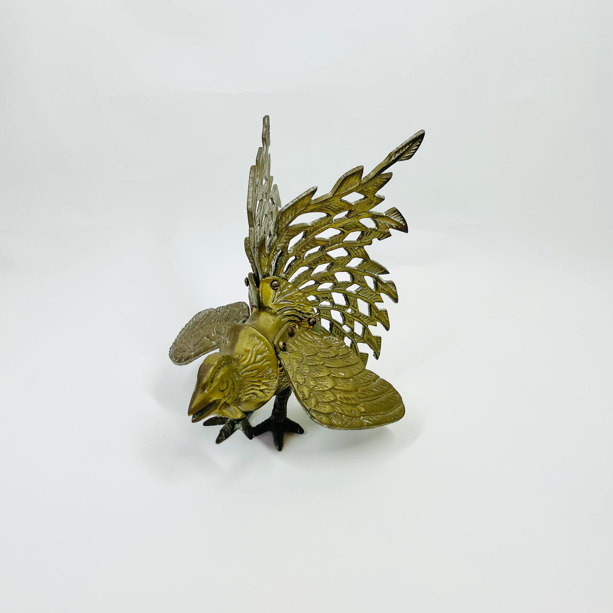 ANTIQUE FRENCH BRASS FIGHTING COCK/ROOSTER