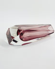 1960s PINK AMETHYST MURANO SOMMERSO FACETED GLASS BLOCK VASE