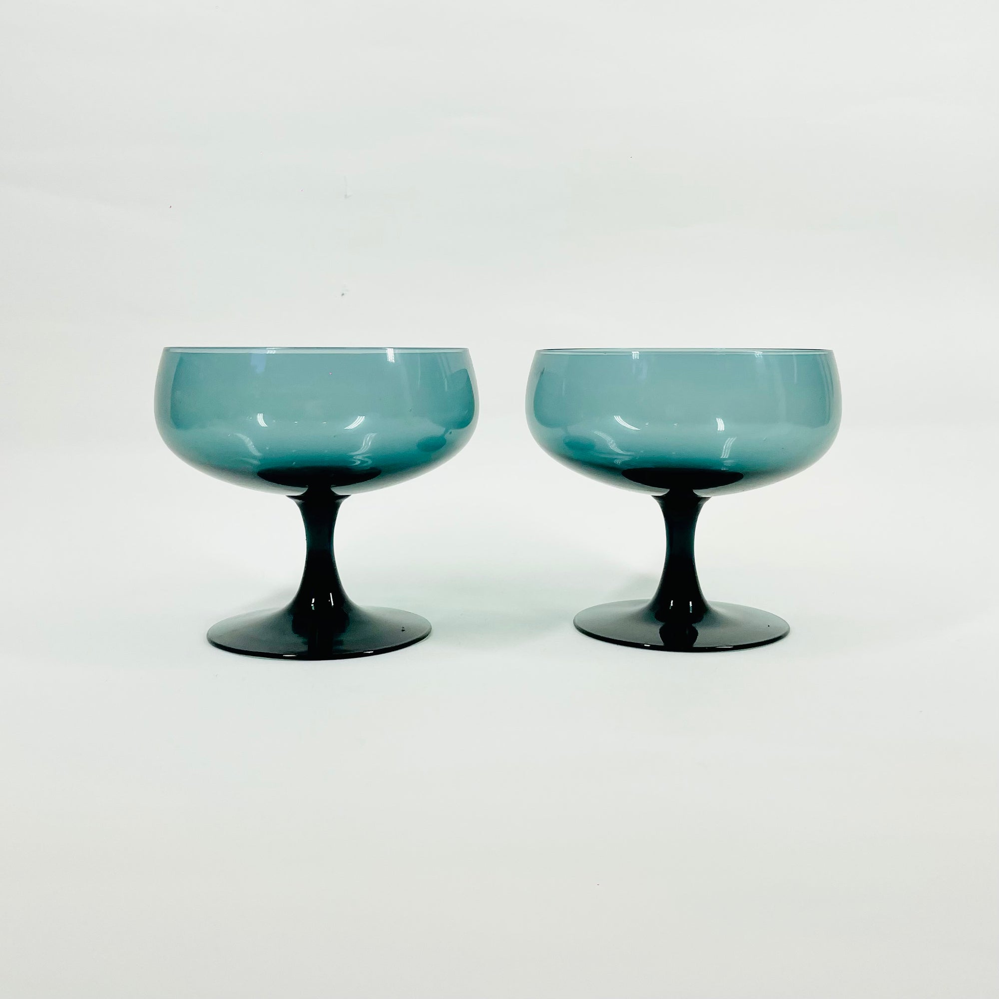 1960s SWEDISH CHRISTINA BLUE TEAL CASED GLASSES