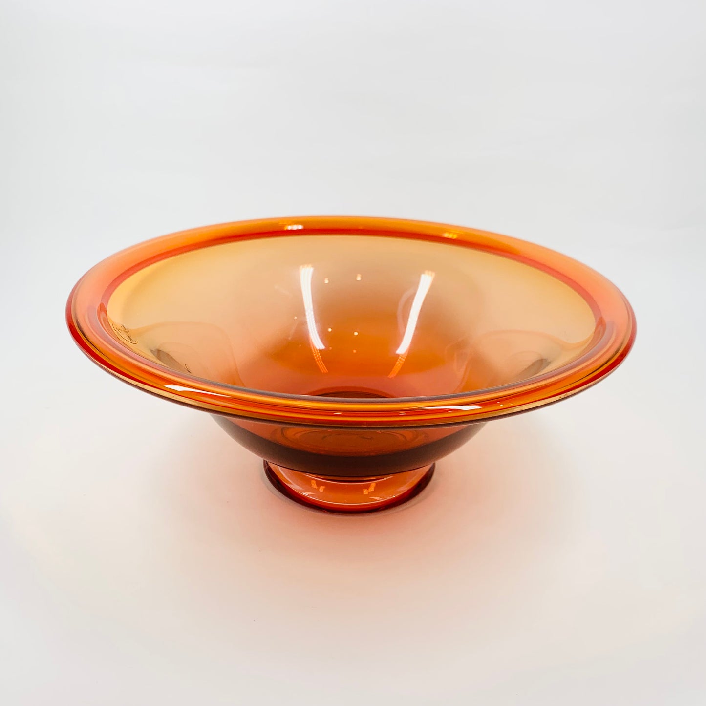 HOGLUND HAND MADE ORANGE GLASS BOWL