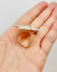 1970s ITALIAN LACE SILVER FILIGREE FLOWER RING