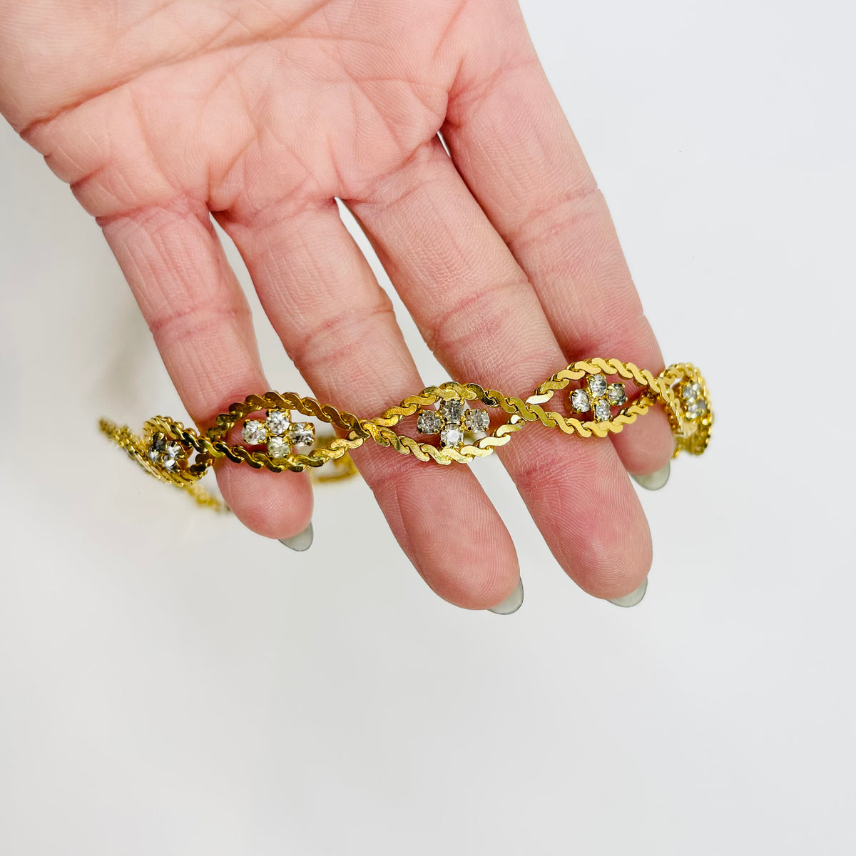 1960s MESH BRAIDED TENNIS COLLAR NECKLACE