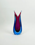 1960s BLUE PURPLE NEODYMIUM MURANO SOMMERSO GLASS FISH TAIL VASE