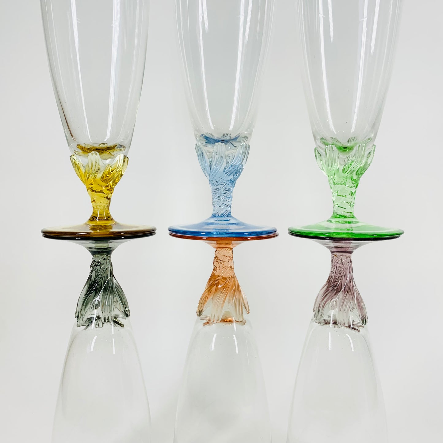 50s HARLEQUIN CHAMPAGNE FLUTES