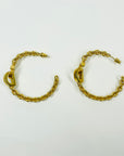 VINTAGE CHRISTIAN DIOR LARGE HARDWARE HOOPS PIERCED EARRINGS