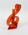 1970s RED ACRYLIC MUSICAL NOTE POSY VASE