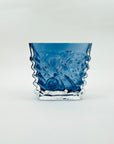 1950s AQUAMARINE BLUE BRUTALIST GLASS MINI VASE BY JOSEF SCHOTT