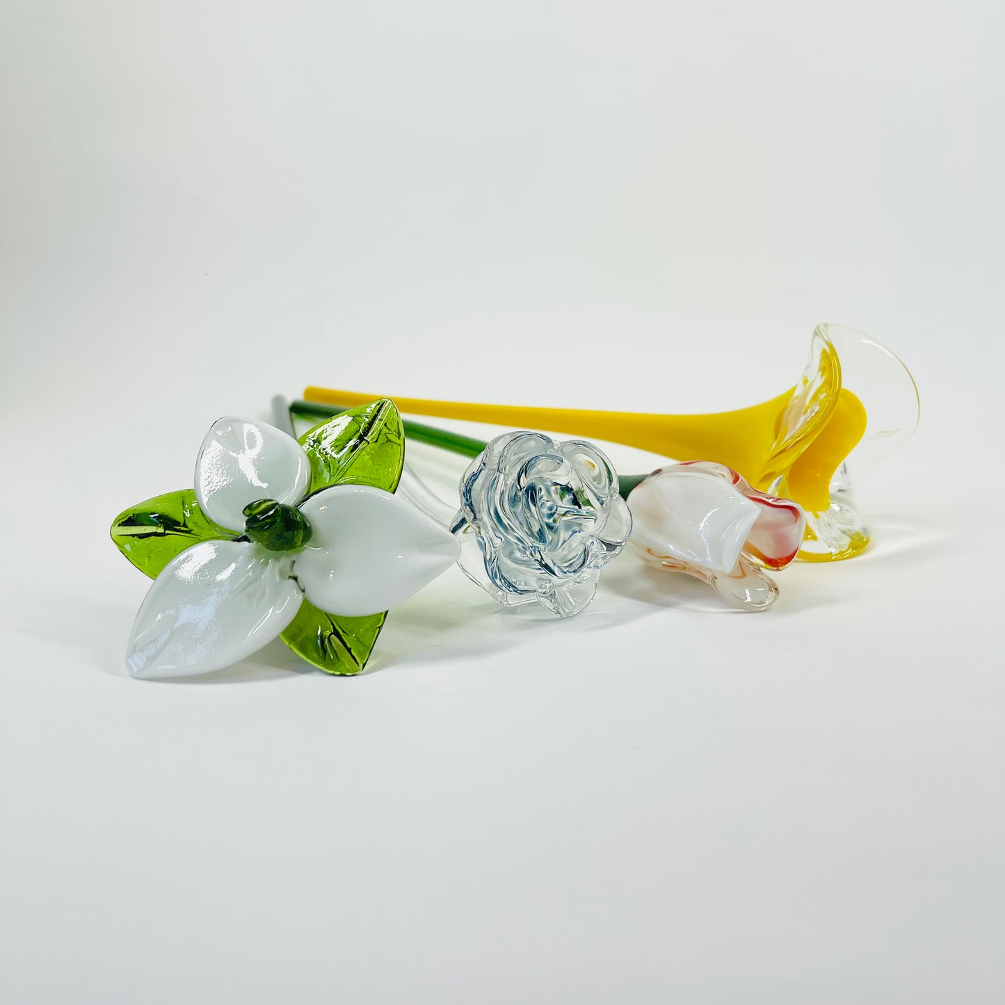 1970s MOUTH BLOWN CZECH GLASS FLOWER