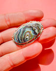 ANTIQUE EDWARDIAN SILVER MOTHER OF PEARL BROOCH