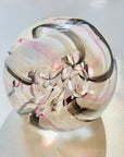 WHITE SWIRLS ABSTRACT PAPERWEIGHT