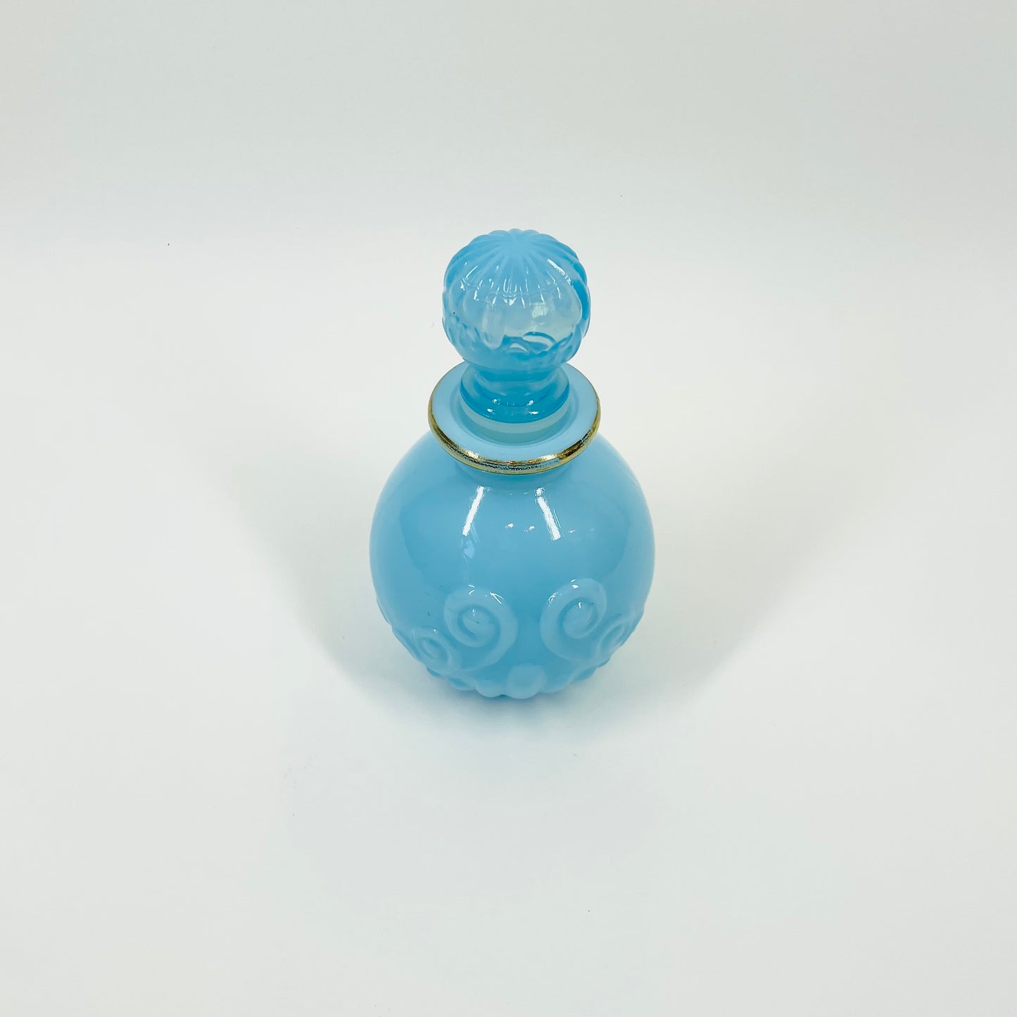 1950s AVON BLUE OPALESCENT GLASS PERFUME BOTTLE