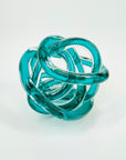 1980s MURANO TEAL BLUE SOMMERSO GLASS BALL