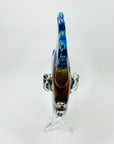 LARGE 1980s MURANO BLUE ART GLASS FISH PAPERWEIGHT/SCULPTURE
