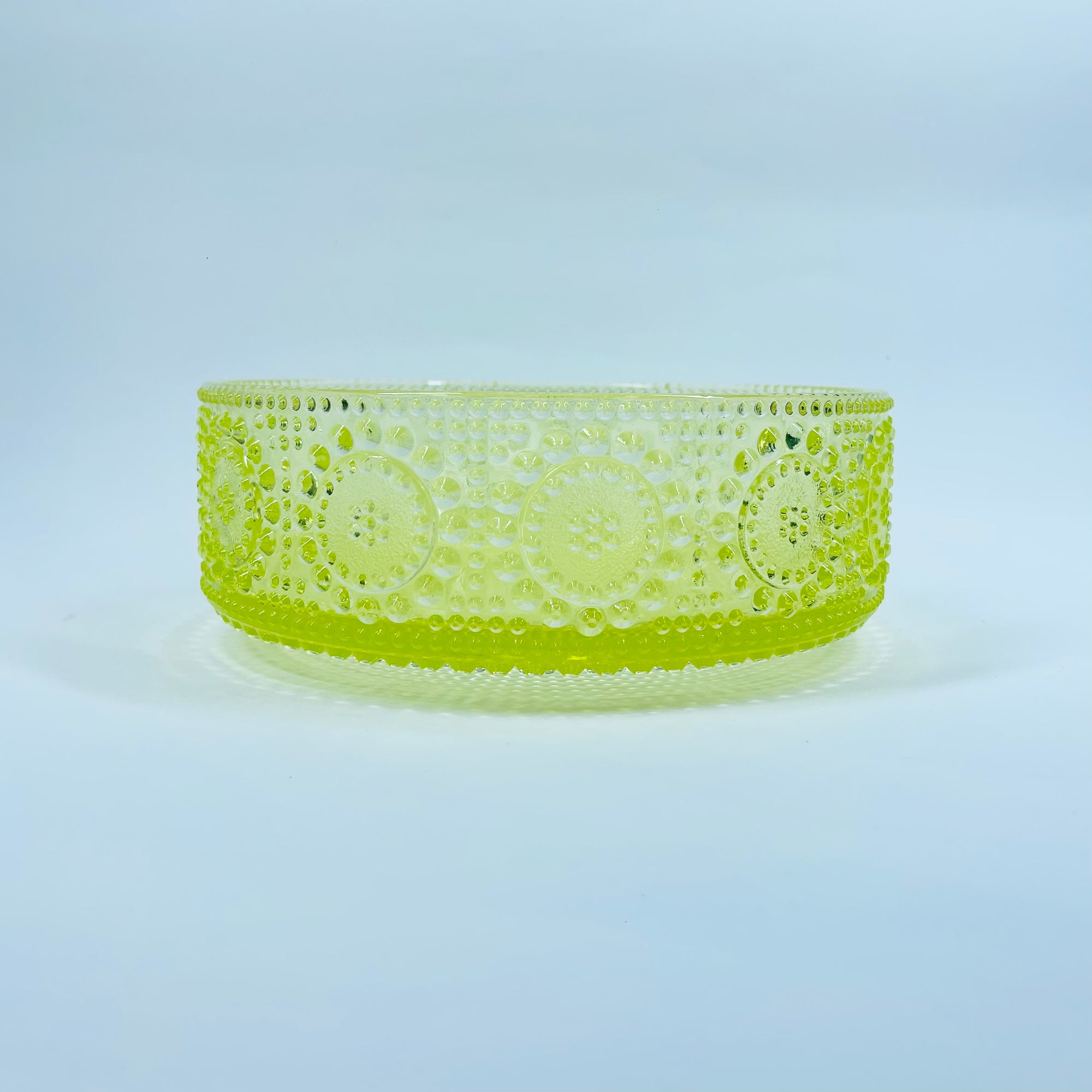 MIDCENTURY FINNISH URANIUM GLASS GRAPPONIA BOWL BY NANNY STILL FOR RIIHIMAEN LASI