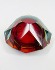 1950s MURANO MANDRUZZATO RUBY SOMMERSO DIAMOND FACETED GLASS BOWL