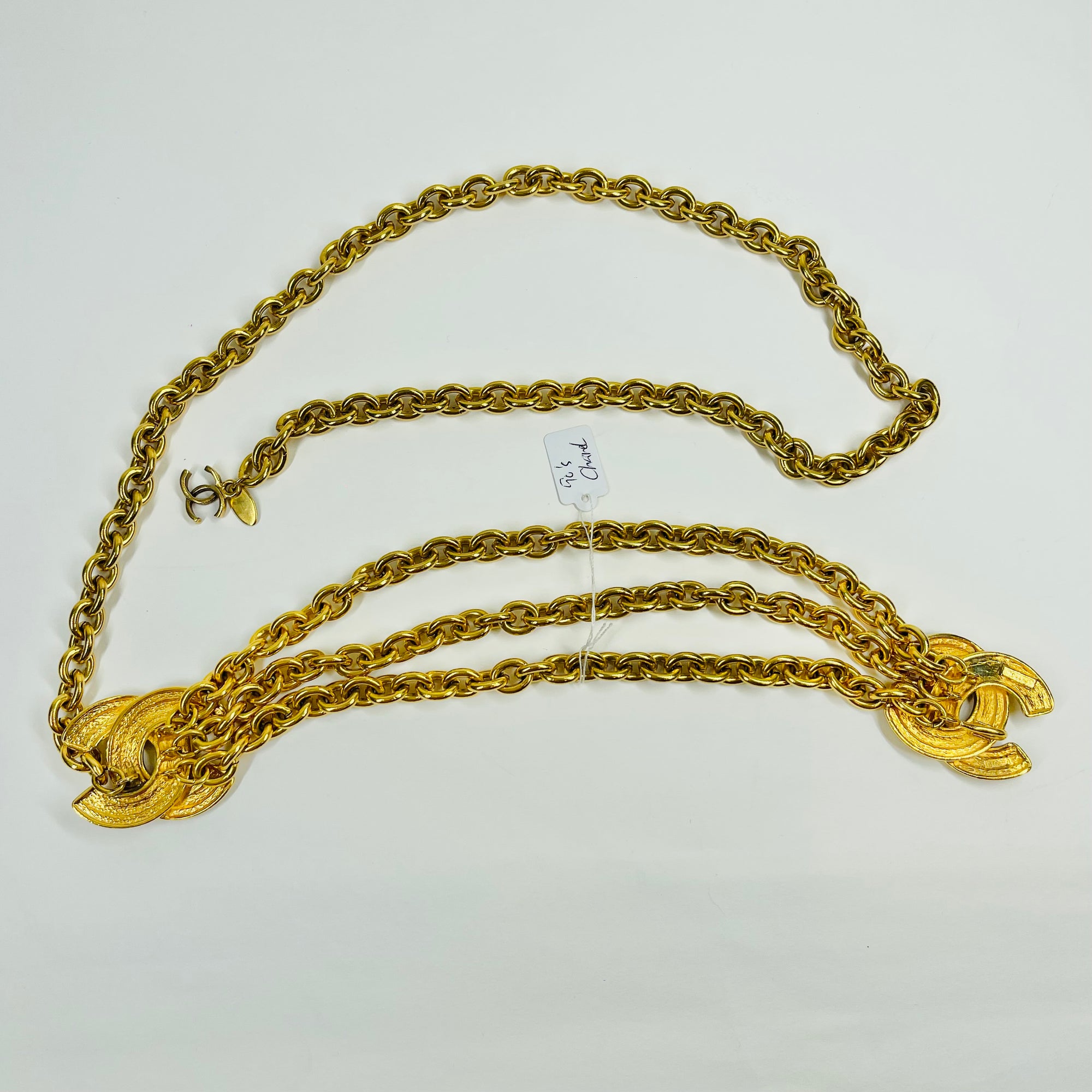 1990s CHANEL MATELASSE GOLD PLATED LOGO BELT