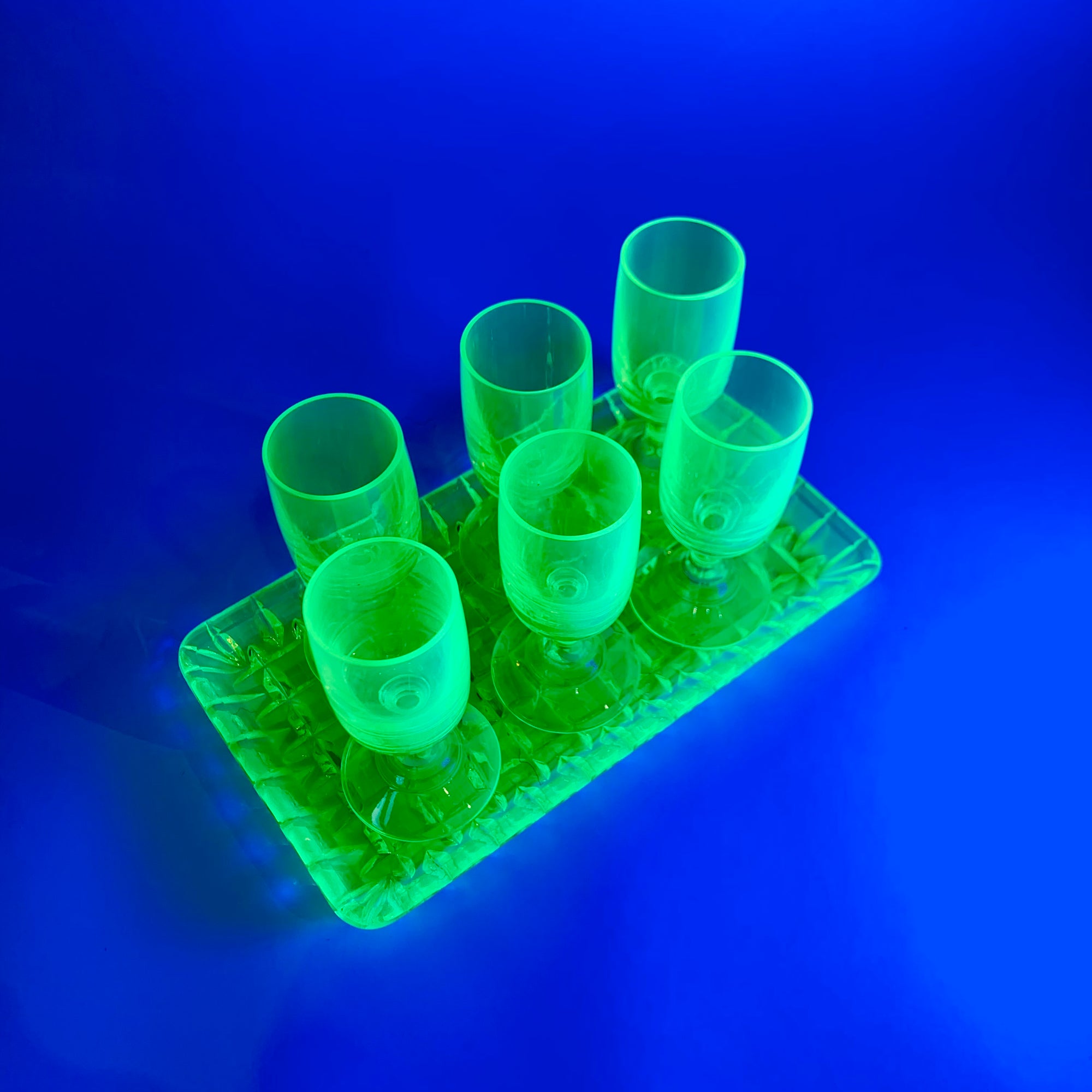 ART DECO URANIUM SHOT GLASSES