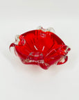 1970s JAPANESE RED SOMMERSO GLASS ASHTRAY/BOWL