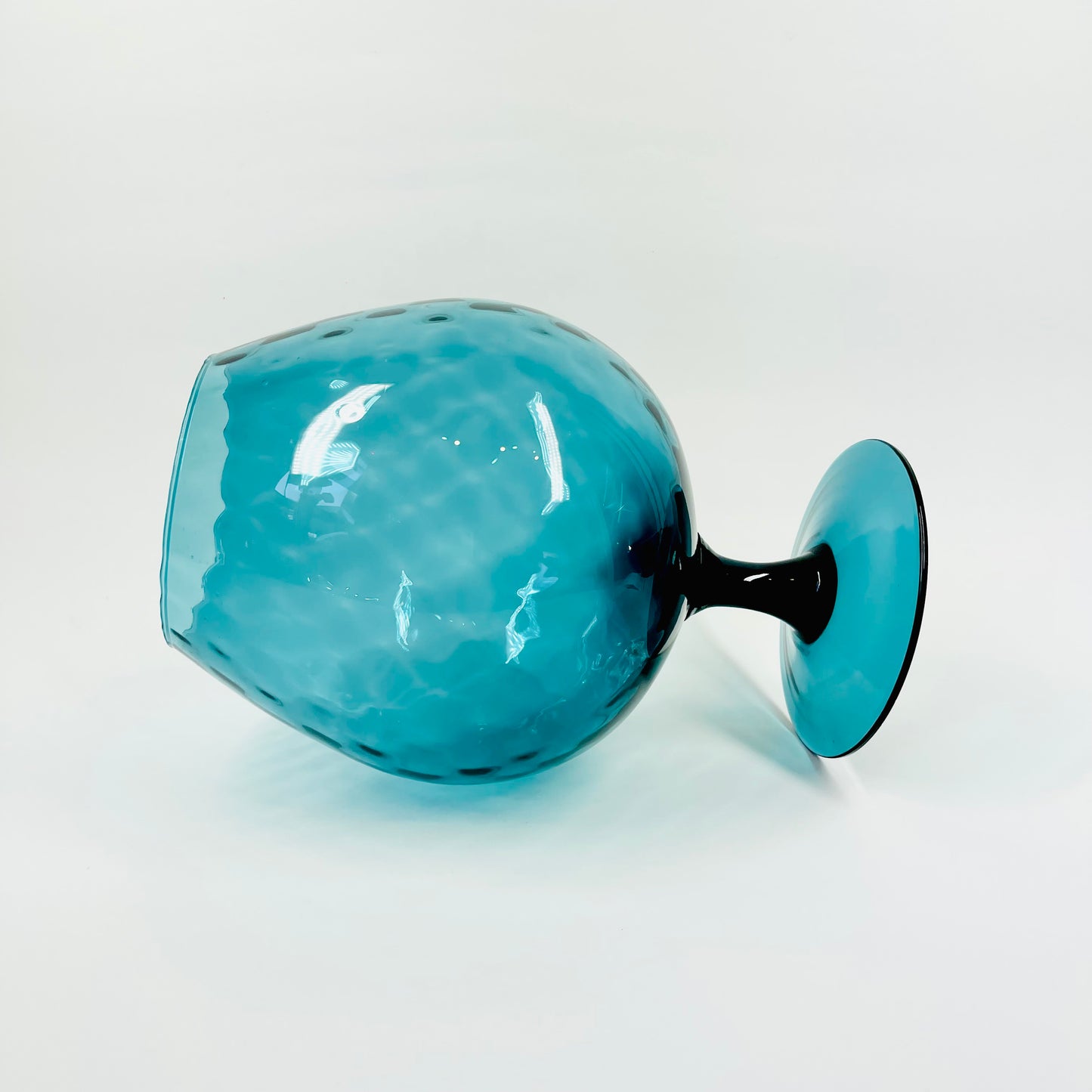 1950s TURQUOISE VASE/BRANDY BALLOON