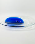1970s COBALT BLUE SOMMERSO GLASS BOWL BY CZECH GLASS ARTIST JAN BERANEK