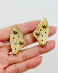 1950s OLENA ROSE GOLD PLATED TUTTI FRUITTI BUTTERFLY CLIP ON EARRINGS