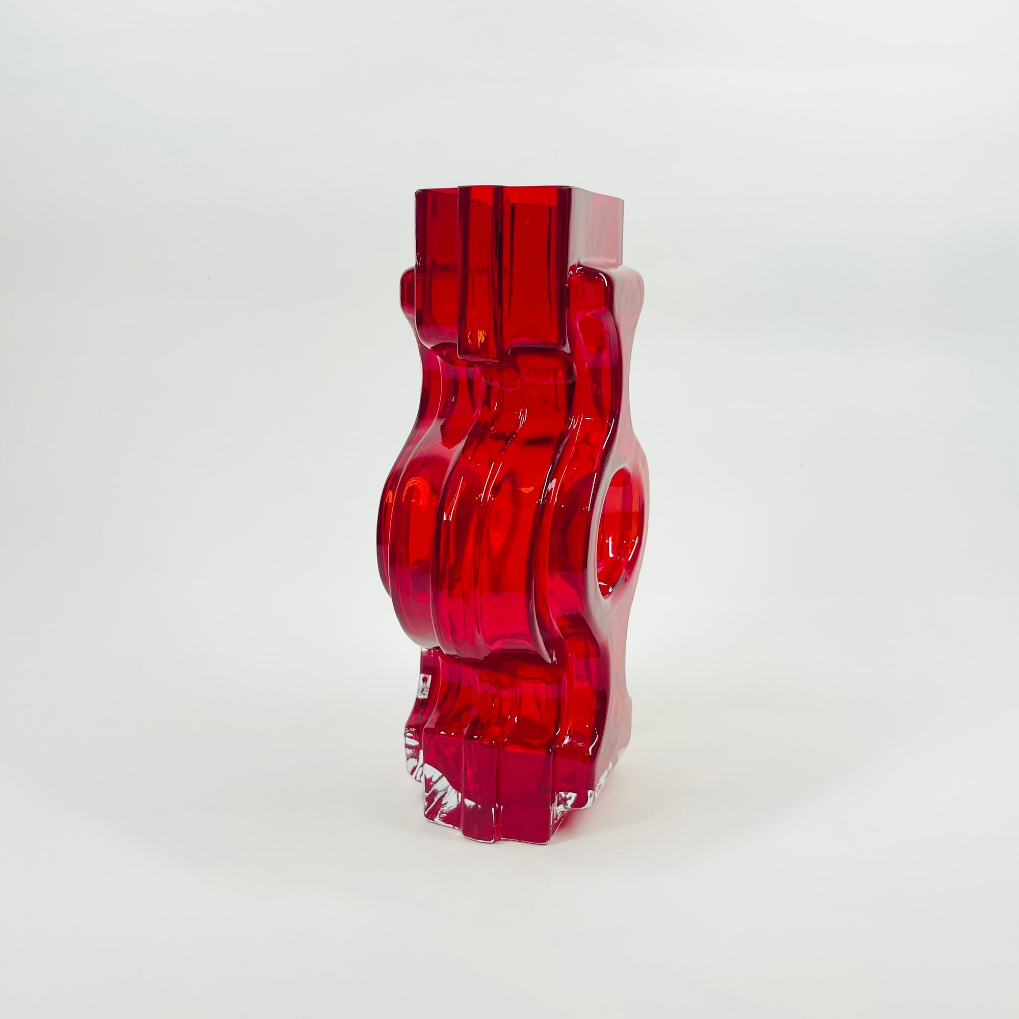 MIDCENTURY FINNISH GLASS EMMA MALJAKKO VASE BY HELENA TYNELL FOR RIIHIMAEN LASI
