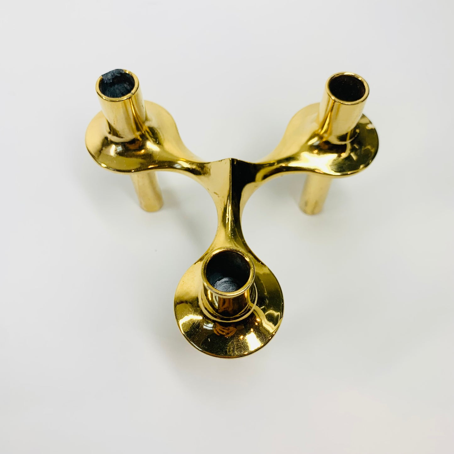 60s STOFF NAGEL BRUTALIST CANDLE HOLDER (67 BRASS)