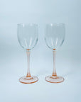 1960s PINK STEM WINE GLASSES