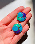 70s HARLEQUIN ENAMEL EARRINGS