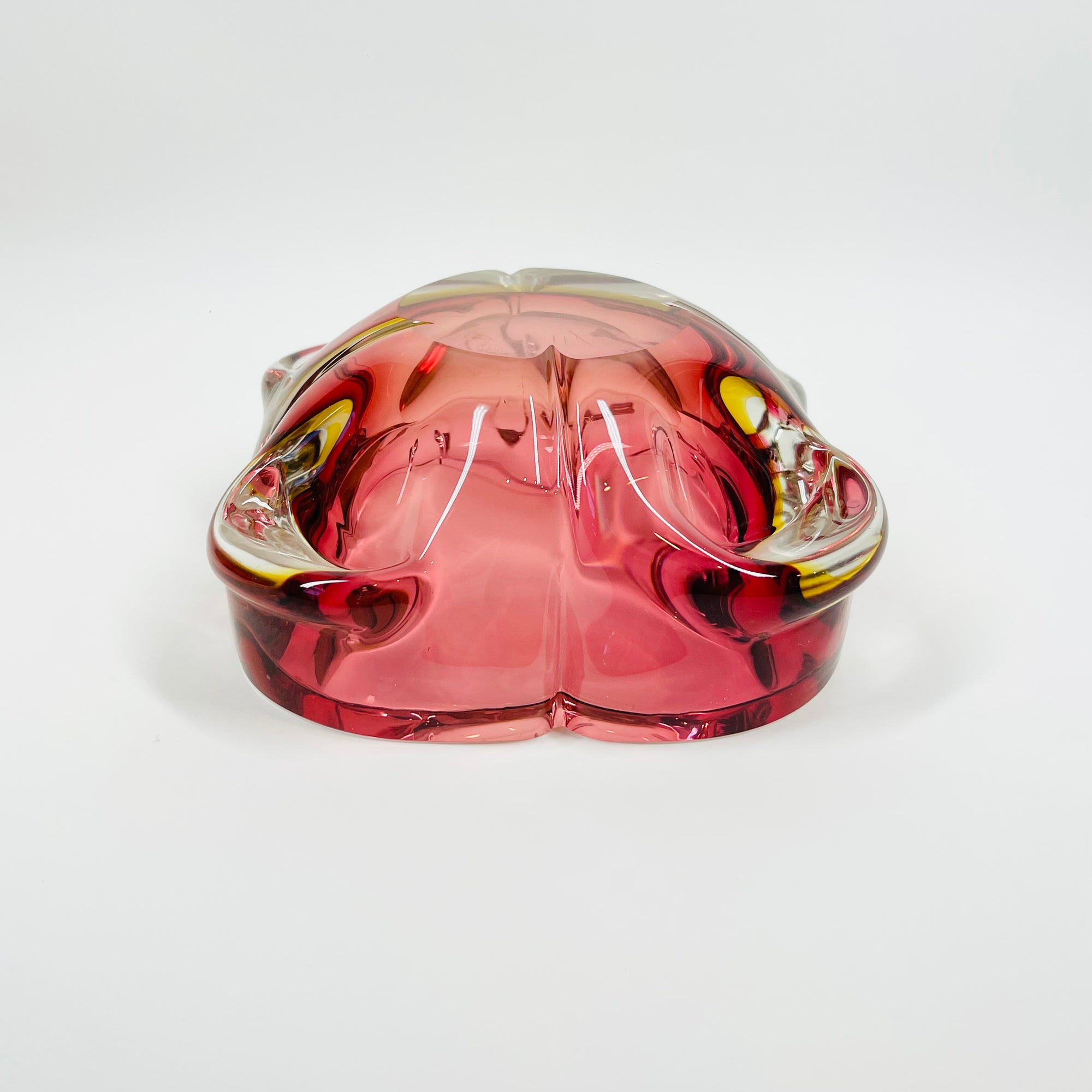 1950s MURANO PINK YELLOW SOMMERSO BOWL/ASHTRAY