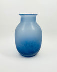 1980s BLUE ACID WASHED GLASS VASE