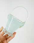 1950s VENETIAN BLUE LATTICINO GLASS BASKET
