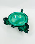 ART DECO MALACHITE GLASS ASHTRAY